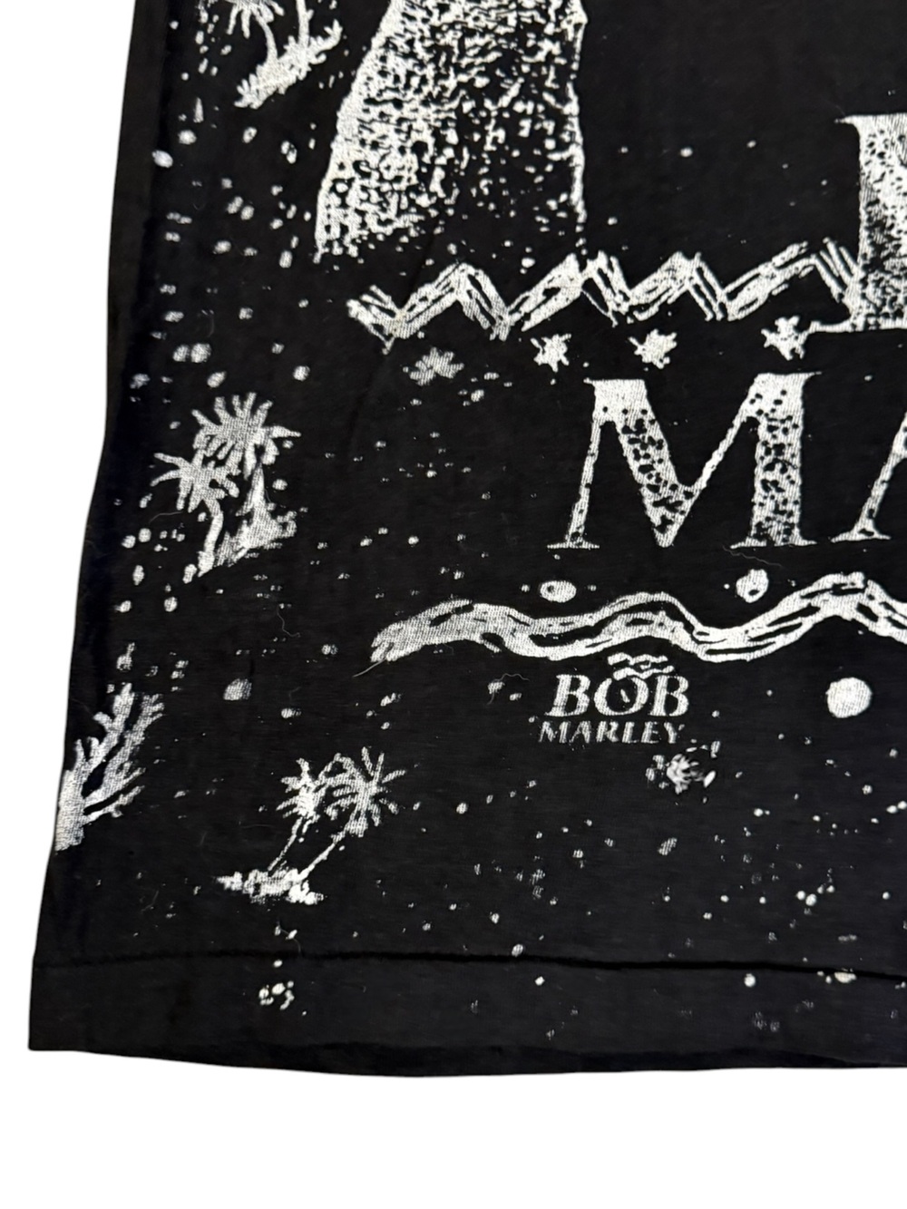 Vintage Bob Marley Single Stitch AOP Graphic Tee Black White 100% Cotton Large - Picture 9 of 14